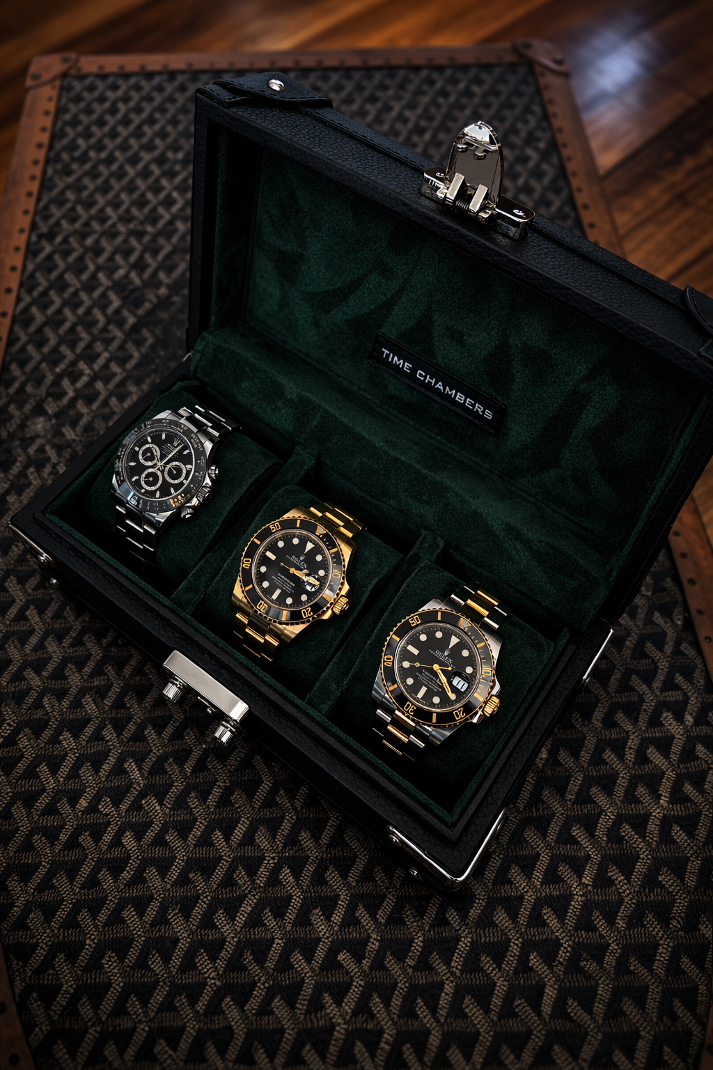 Three Watch Trunk - Founders Edition (Green Alcantara)