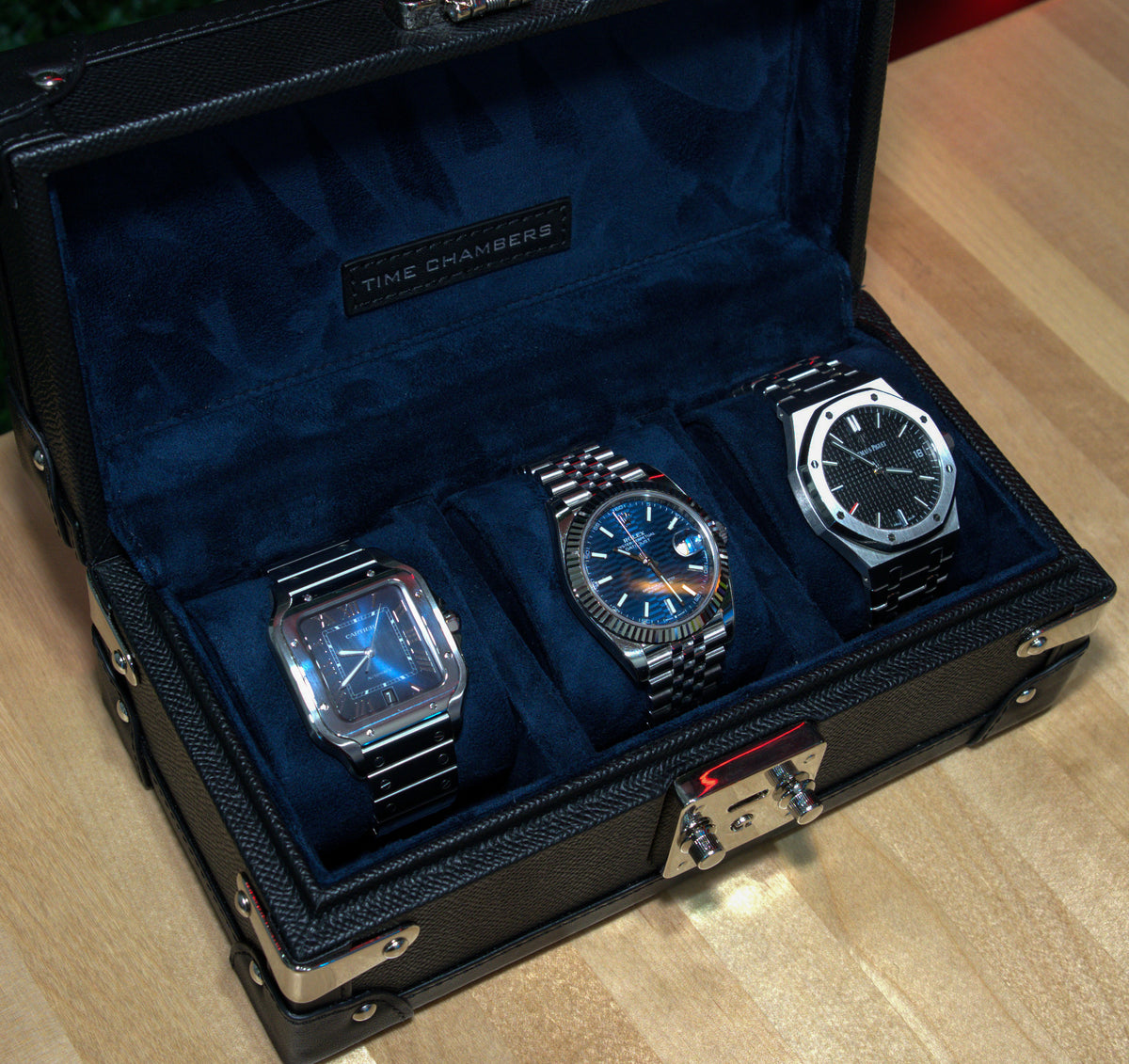 Three Watch Trunk - Founders Edition (Blue Alcantara)