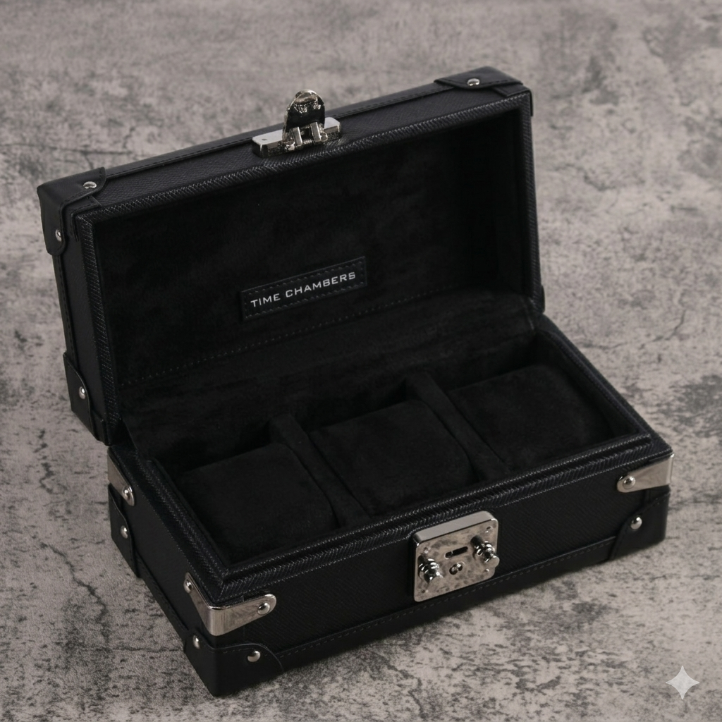 Three Watch Trunk - Founders Edition (Black Alcantara)