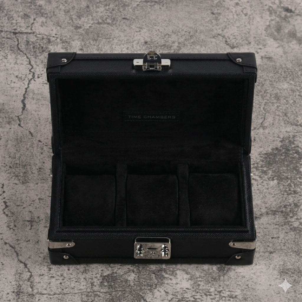 Three Watch Trunk - Founders Edition (Black Alcantara)