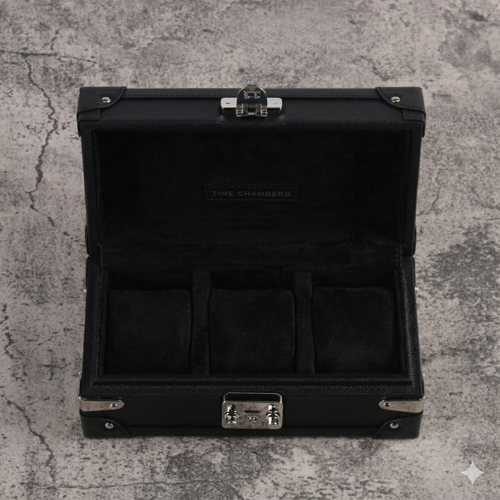 Three Watch Trunk - Founders Edition (Black Alcantara)