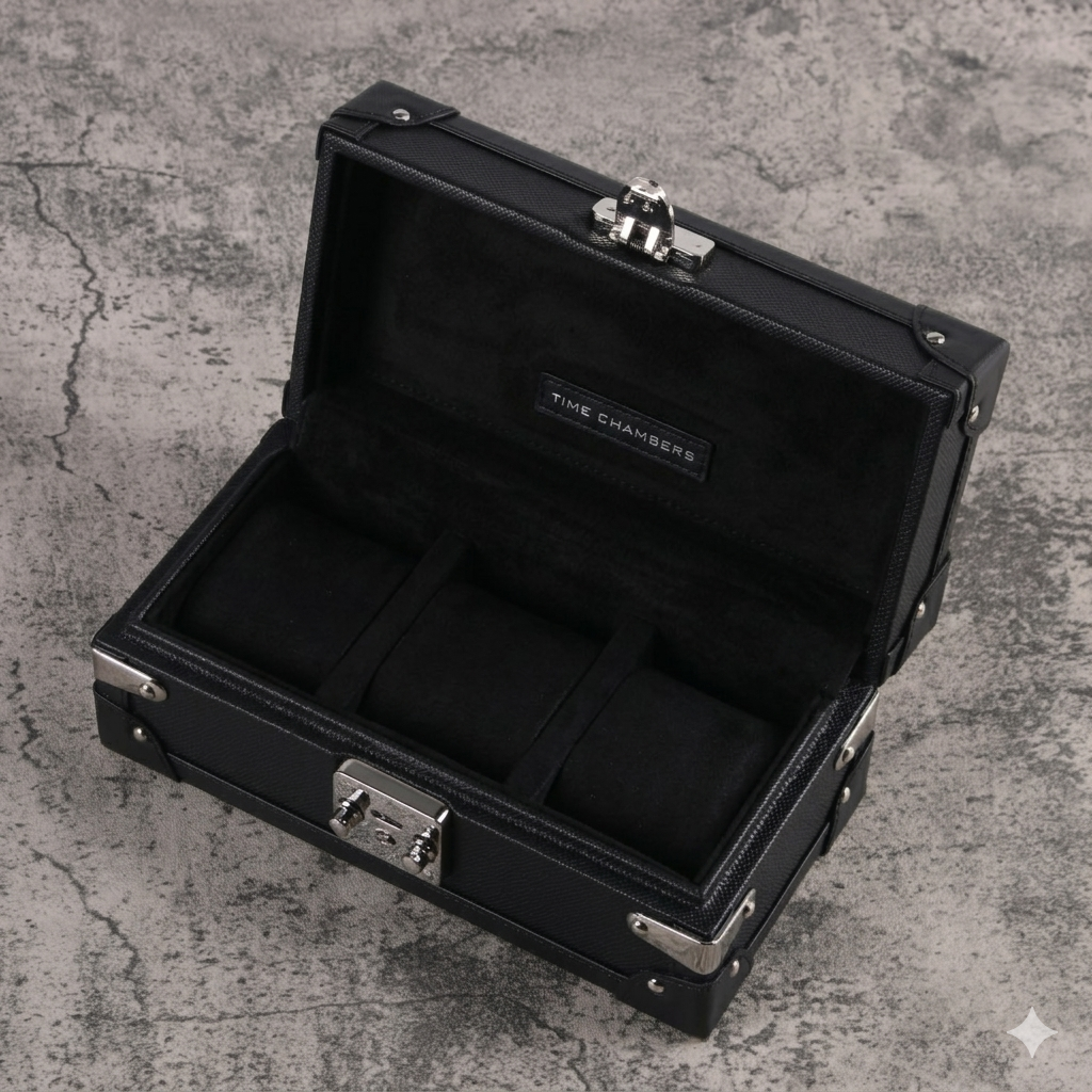 Three Watch Trunk - Founders Edition (Black Alcantara)