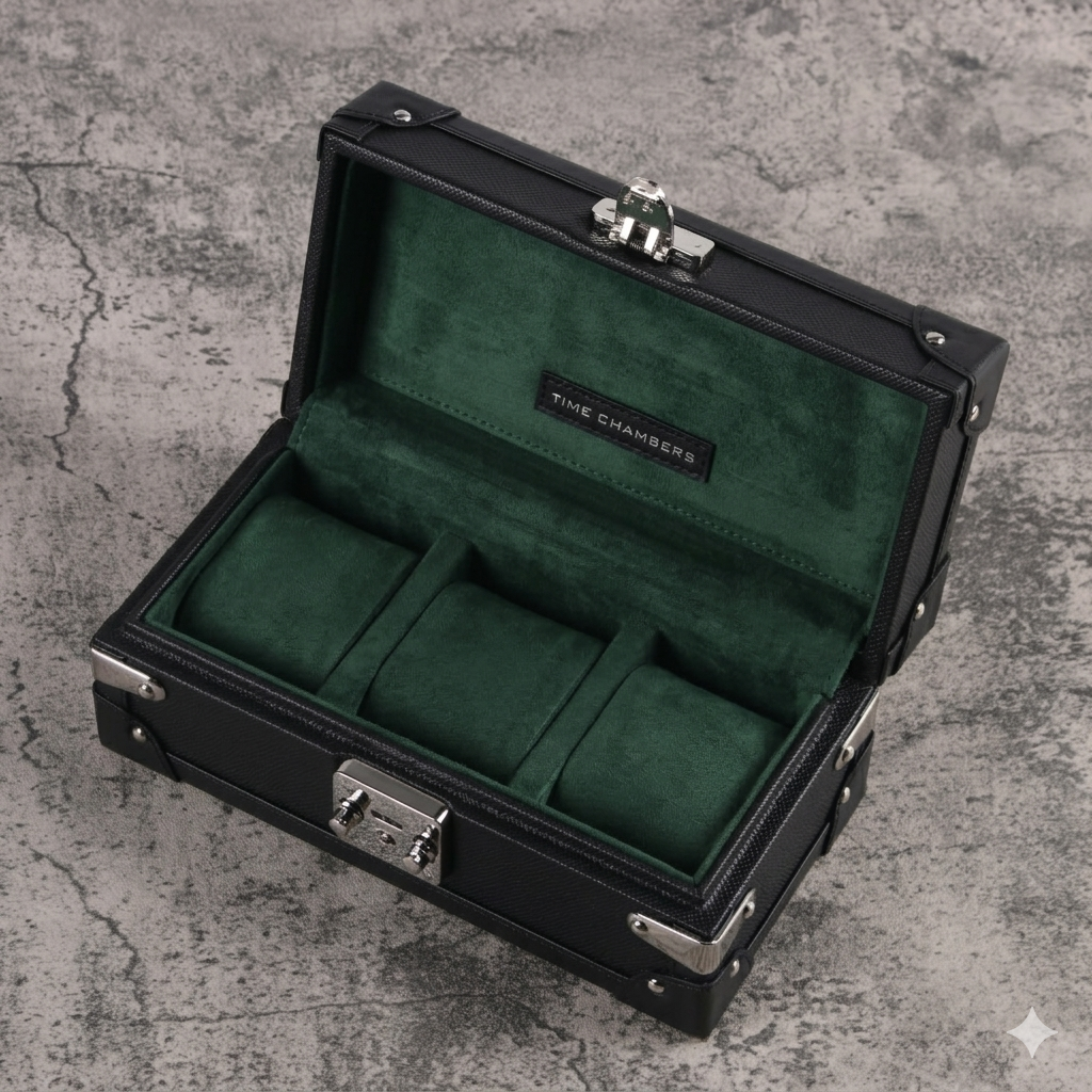 Three Watch Trunk - Founders Edition (Green Alcantara)